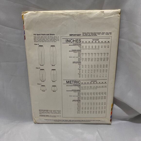 1982 Stretch and Sew Sport Pants And Shorts Design Patterns by Ann Person - Picture 5 of 9